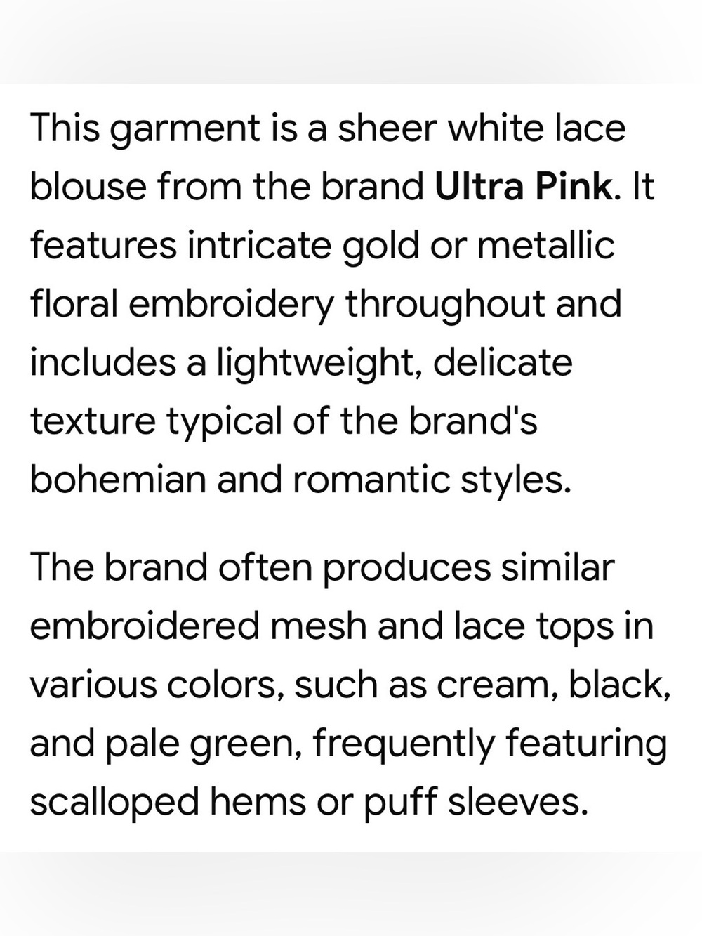 Ultra Pink Black Top with Cream Lace Overlay - Picture 2 of 3
